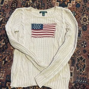 Ralph Lauren flag patch sweater size small